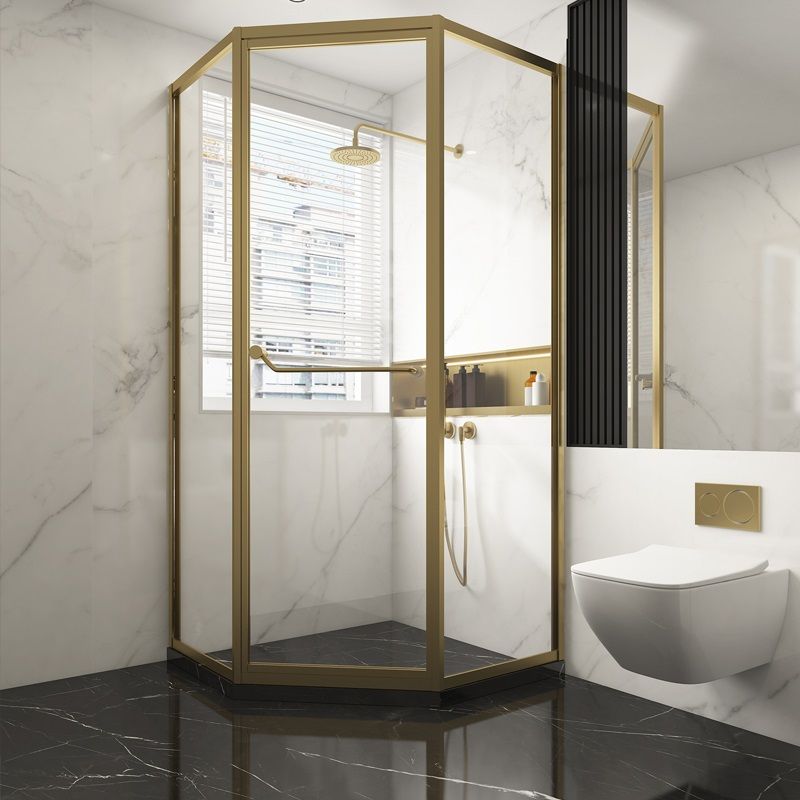 Clear Tempered Glass Shower Enclosure Framed Neo-Angle Shower Enclosure Clearhalo 'Bathroom Remodel & Bathroom Fixtures' 'Home Improvement' 'home_improvement' 'home_improvement_shower_stalls_enclosures' 'Shower Stalls & Enclosures' 'shower_stalls_enclosures' 'Showers & Bathtubs' 1200x1200_2bd3890e-a839-4ded-bf8c-2c85b0bc2725