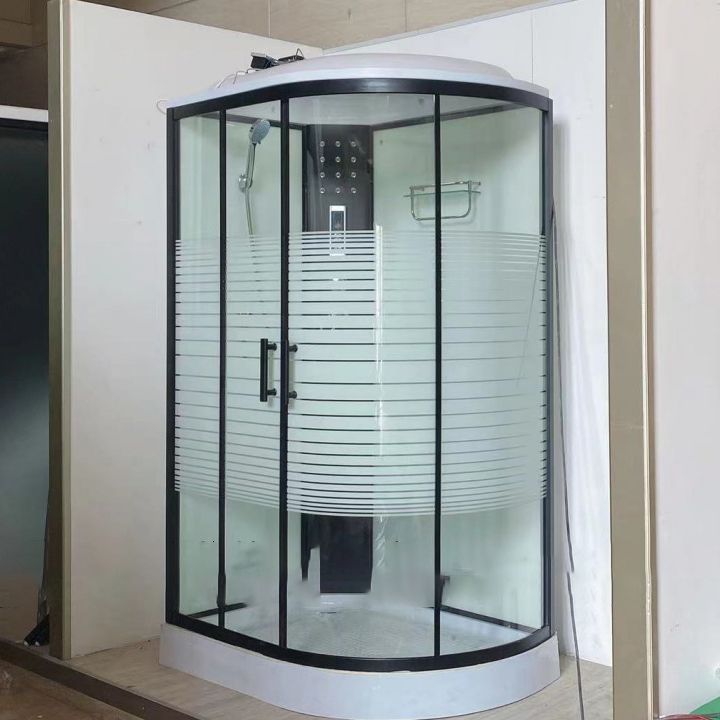 Modern Black Shower Stall Shower System Clear Glass Sliding Door Shower Enclosure Clearhalo 'Bathroom Remodel & Bathroom Fixtures' 'Home Improvement' 'home_improvement' 'home_improvement_shower_stalls_enclosures' 'Shower Stalls & Enclosures' 'shower_stalls_enclosures' 'Showers & Bathtubs' 1200x1200_2bdd72ce-6435-4c3d-8bd0-3d166c1ff96e