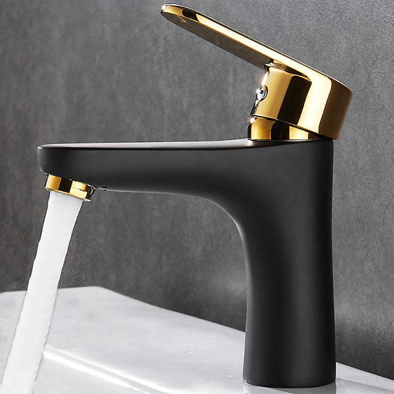 Black-Gold Vessel Sink Faucet Lever Handle Low Arc Vessel Faucet Clearhalo 'Bathroom Remodel & Bathroom Fixtures' 'Bathroom Sink Faucets' 'Bathroom Sinks & Faucet Components' 'bathroom_sink_faucets' 'Home Improvement' 'home_improvement' 'home_improvement_bathroom_sink_faucets' 1200x1200_2bf77f05-f032-495e-82bf-7a262d2f83a6