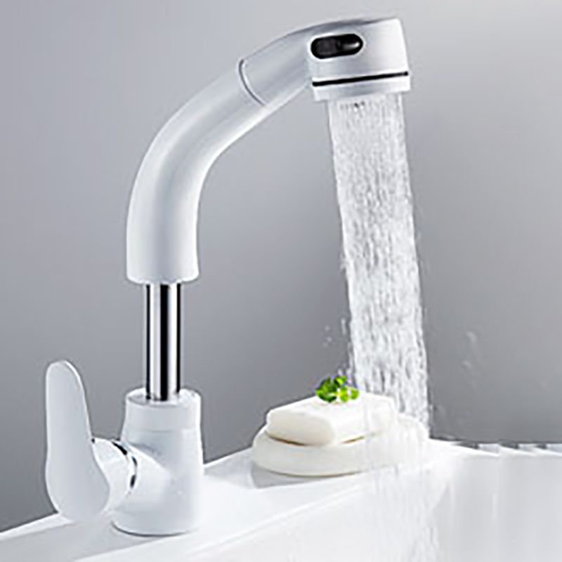Vessel Sink Bathroom Faucet Swivel Spout Single Handle Faucet with Pull down Sprayer Clearhalo 'Bathroom Remodel & Bathroom Fixtures' 'Bathroom Sink Faucets' 'Bathroom Sinks & Faucet Components' 'bathroom_sink_faucets' 'Home Improvement' 'home_improvement' 'home_improvement_bathroom_sink_faucets' 1200x1200_2c1b3ccd-4b06-40ac-b901-c3cf062120d9