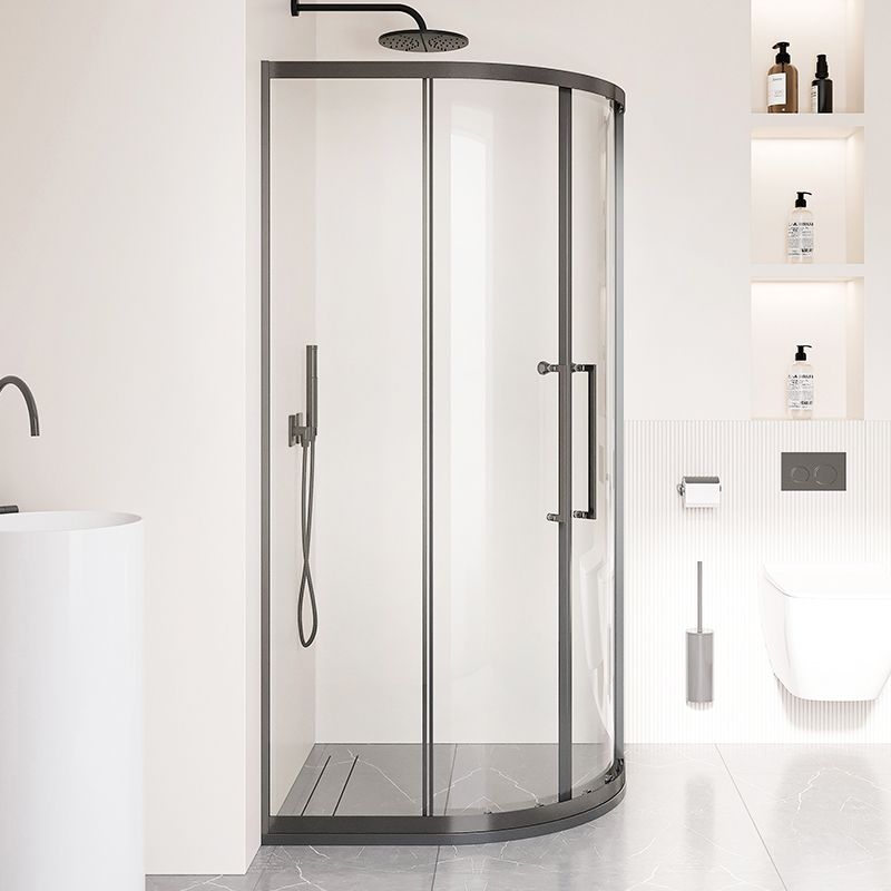Semi-Frameless Tempered Glass Shower Enclosure with Pedestal Half-Framed Shower Enclosure Clearhalo 'Bathroom Remodel & Bathroom Fixtures' 'Home Improvement' 'home_improvement' 'home_improvement_shower_stalls_enclosures' 'Shower Stalls & Enclosures' 'shower_stalls_enclosures' 'Showers & Bathtubs' 1200x1200_2c1fb8e6-c5a9-4818-a4e7-648025ce87ac