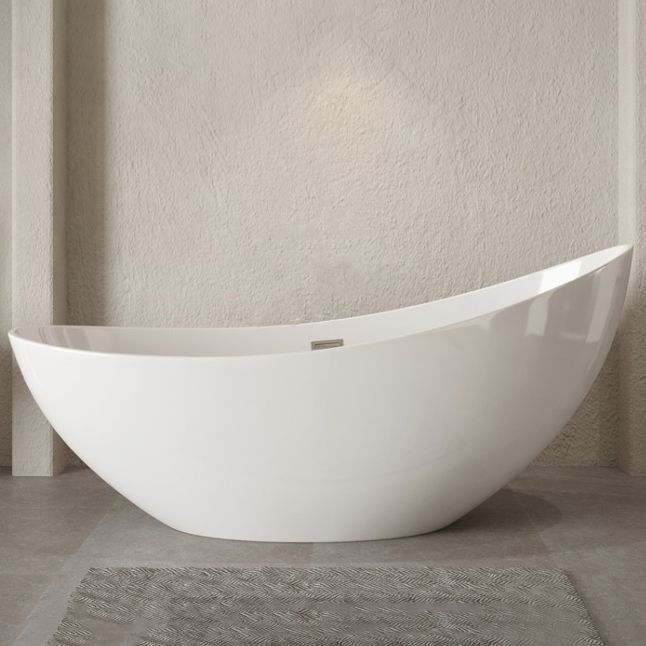 Oval Flat Bottom Soaking Bathtub Antique Finish Modern Bathtub (Board not Included) Clearhalo 'Bathroom Remodel & Bathroom Fixtures' 'Bathtubs' 'Home Improvement' 'home_improvement' 'home_improvement_bathtubs' 'Showers & Bathtubs' 1200x1200_2c22a5c9-a414-410b-828f-e39e9b541e65
