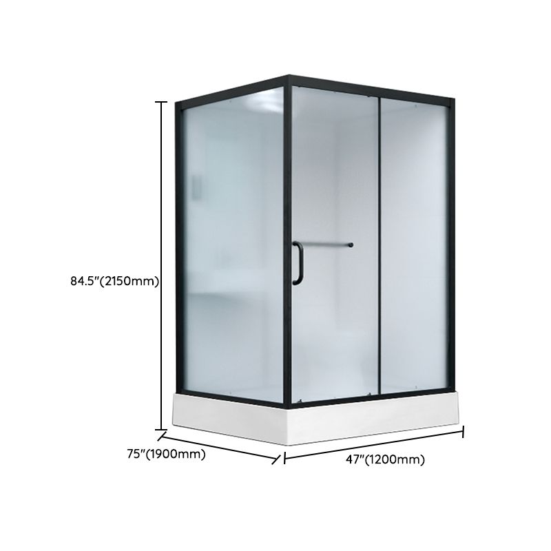 Single Sliding Shower Stall Rectangle Shower Stall with Rain Shower and Light Clearhalo 'Bathroom Remodel & Bathroom Fixtures' 'Home Improvement' 'home_improvement' 'home_improvement_shower_stalls_enclosures' 'Shower Stalls & Enclosures' 'shower_stalls_enclosures' 'Showers & Bathtubs' 1200x1200_2c284c60-40d0-461d-9263-87aea65e56e3