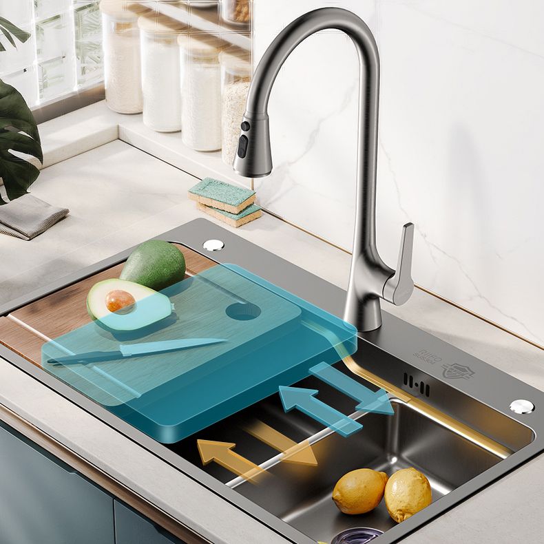 Classic Kitchen Sink Stainless Steel Friction Resistant Kitchen Sink with Faucet Clearhalo 'Home Improvement' 'home_improvement' 'home_improvement_kitchen_sinks' 'Kitchen Remodel & Kitchen Fixtures' 'Kitchen Sinks & Faucet Components' 'Kitchen Sinks' 'kitchen_sinks' 1200x1200_2c3b8433-139f-46bc-88a6-78adf241b2c3