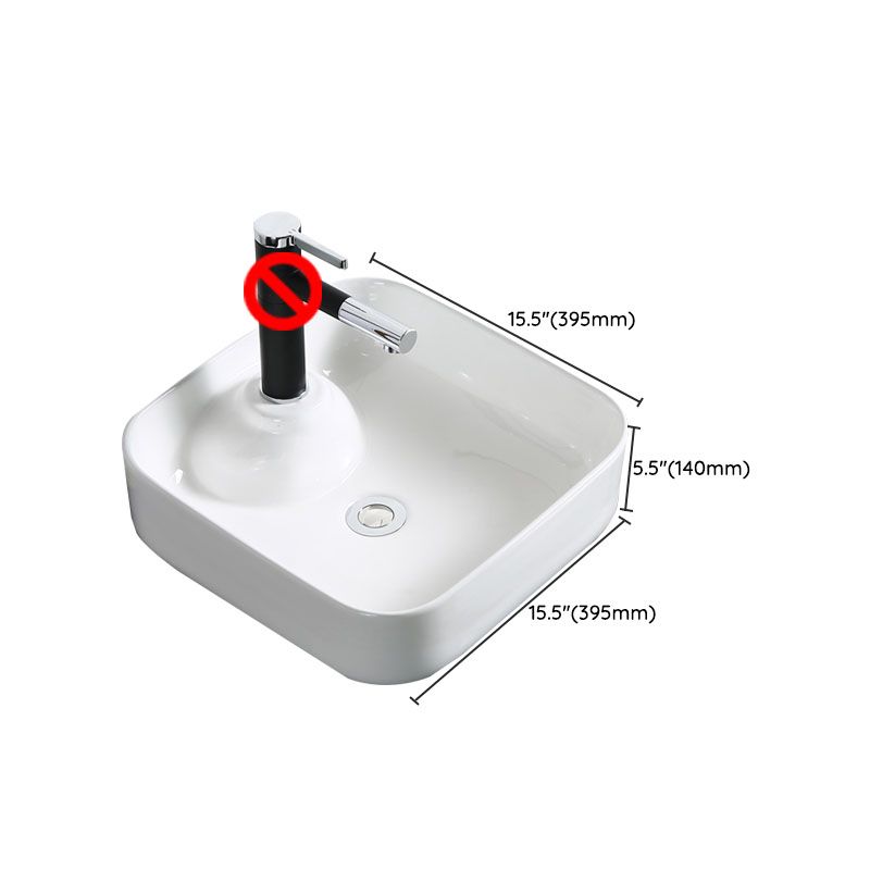 Modern Bathroom Sink Porcelain Rectangle Bathroom Sink in White(Not Including Faucet) Clearhalo 'Bathroom Remodel & Bathroom Fixtures' 'Bathroom Sinks & Faucet Components' 'Bathroom Sinks' 'bathroom_sink' 'Home Improvement' 'home_improvement' 'home_improvement_bathroom_sink' 1200x1200_2c58de58-3185-447d-b560-2f45e8ea76a1