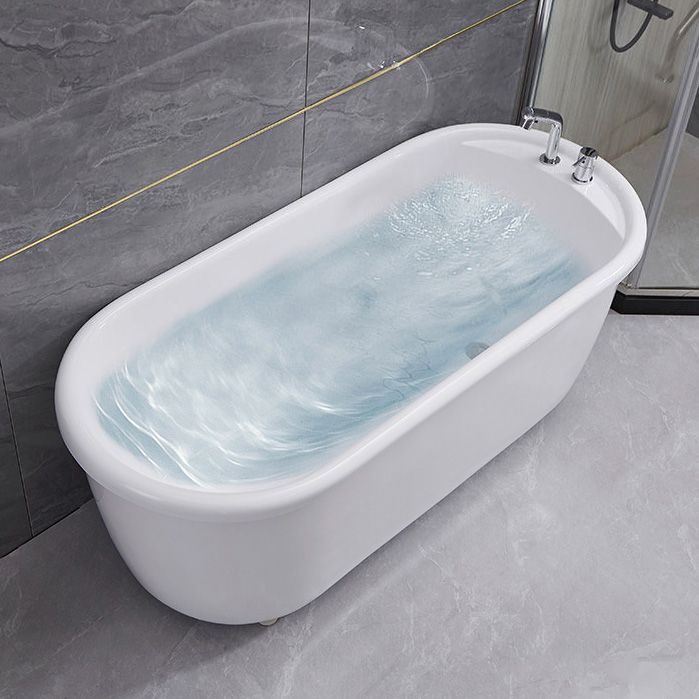 Modern Oval Bathtub Acrylic Stand Alone Soaking Soaking Bath Clearhalo 'Bathroom Remodel & Bathroom Fixtures' 'Bathtubs' 'Home Improvement' 'home_improvement' 'home_improvement_bathtubs' 'Showers & Bathtubs' 1200x1200_2c5d0332-0576-469a-b2b1-7211e19fe876