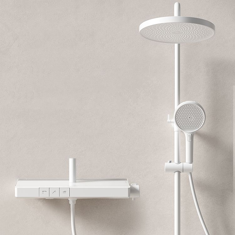 Shower System 4-Jet Rain Round Handheld Shower Head Wall Mounted Shower Trim Clearhalo 'Bathroom Remodel & Bathroom Fixtures' 'Home Improvement' 'home_improvement' 'home_improvement_shower_faucets' 'Shower Faucets & Systems' 'shower_faucets' 'Showers & Bathtubs Plumbing' 'Showers & Bathtubs' 1200x1200_2c6b3c24-7768-4c40-ab31-c8bd8e77547c