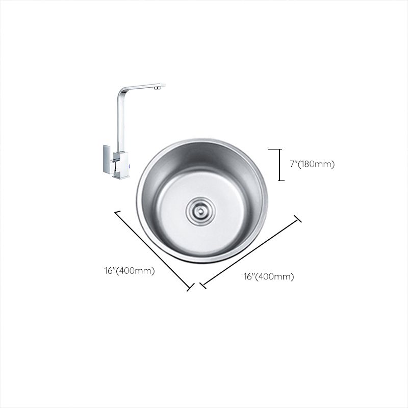 Round Single Bowl Kitchen Sink Stainless Steel Sink with Drain Strainer Kit Clearhalo 'Home Improvement' 'home_improvement' 'home_improvement_kitchen_sinks' 'Kitchen Remodel & Kitchen Fixtures' 'Kitchen Sinks & Faucet Components' 'Kitchen Sinks' 'kitchen_sinks' 1200x1200_2c83ca5e-f13a-45fc-baff-e0b7fb3dc27e