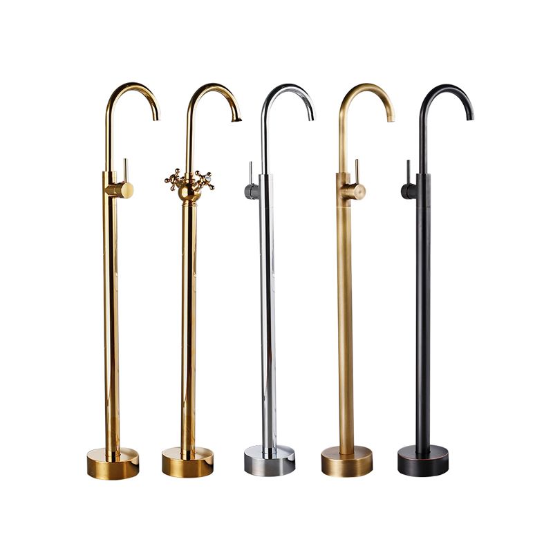 Modern Bathroom Faucet Floor Mounted Rod Handle Bathtub Faucet Clearhalo 'Bathroom Remodel & Bathroom Fixtures' 'Bathtub Faucets' 'bathtub_faucets' 'Home Improvement' 'home_improvement' 'home_improvement_bathtub_faucets' 1200x1200_2c87f338-2f02-4b8a-b222-d98d1364d7e3