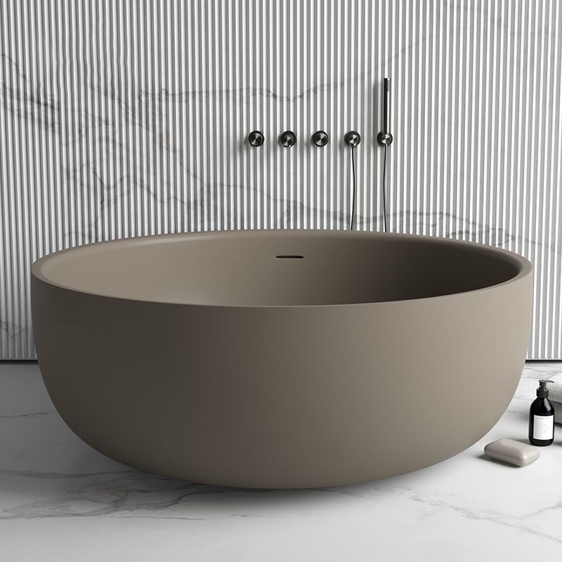 Antique Finish Soaking Bathtub Stand Alone Modern Round Bath Tub Clearhalo 'Bathroom Remodel & Bathroom Fixtures' 'Bathtubs' 'Home Improvement' 'home_improvement' 'home_improvement_bathtubs' 'Showers & Bathtubs' 1200x1200_2c8de380-d6a5-40a5-a67e-0bf70233aa5d