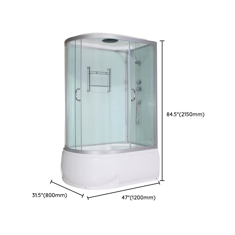 Round Tempered Glass Shower Enclosure with Base Kit Framed Tub & Shower Kit Clearhalo 'Bathroom Remodel & Bathroom Fixtures' 'Home Improvement' 'home_improvement' 'home_improvement_shower_stalls_enclosures' 'Shower Stalls & Enclosures' 'shower_stalls_enclosures' 'Showers & Bathtubs' 1200x1200_2c9f4d25-a7af-4966-bd71-dda36c750530