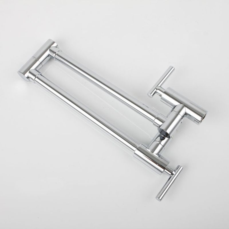 1-Handle Vanity Sink Faucet 1-Hole Foldable Wall Mounted Bathroom Faucet Clearhalo 'Bathroom Remodel & Bathroom Fixtures' 'Bathroom Sink Faucets' 'Bathroom Sinks & Faucet Components' 'bathroom_sink_faucets' 'Home Improvement' 'home_improvement' 'home_improvement_bathroom_sink_faucets' 1200x1200_2ca298aa-bb4b-4e5b-9ab9-db092c539b2d