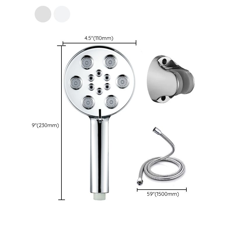 Contemporary Shower Head Plastic Shower Head with Adjustable Water Flow Clearhalo 'Bathroom Remodel & Bathroom Fixtures' 'Home Improvement' 'home_improvement' 'home_improvement_shower_heads' 'Shower Heads' 'shower_heads' 'Showers & Bathtubs Plumbing' 'Showers & Bathtubs' 1200x1200_2cb87a66-5be0-4c31-90e1-abb2865fb95a