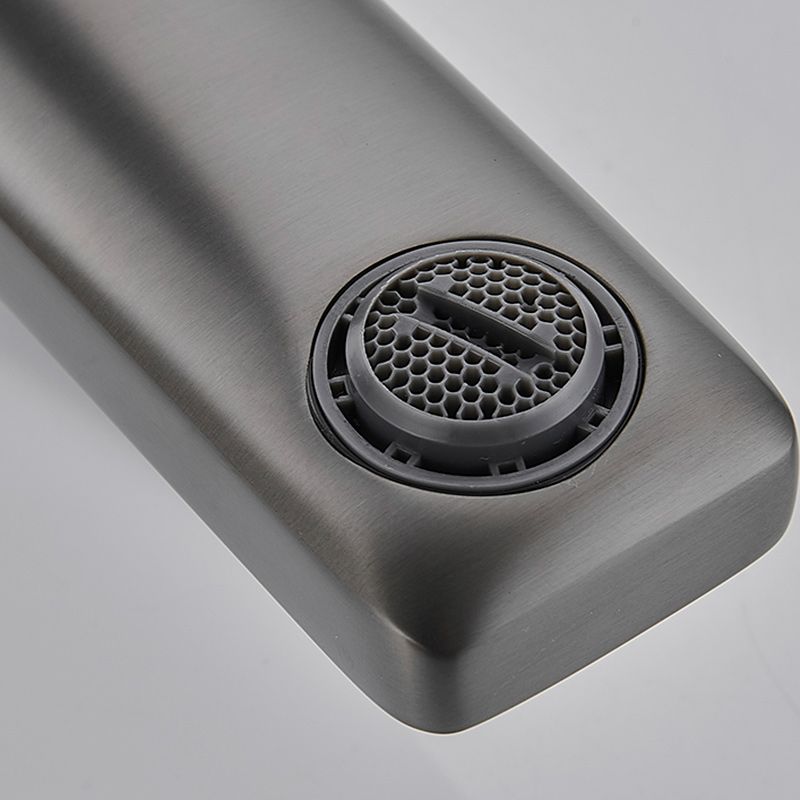 Modern Knob Handle Square Faucet Brass Deck Mounted Bathroom Sink Faucet Clearhalo 'Bathroom Remodel & Bathroom Fixtures' 'Bathroom Sink Faucets' 'Bathroom Sinks & Faucet Components' 'bathroom_sink_faucets' 'Home Improvement' 'home_improvement' 'home_improvement_bathroom_sink_faucets' 1200x1200_2cc32e18-cc23-4520-8886-6297b30b94b0