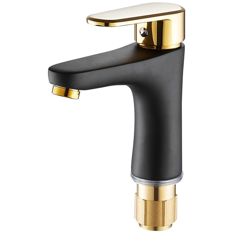 Black-Gold Vessel Sink Faucet Lever Handle Low Arc Vessel Faucet Clearhalo 'Bathroom Remodel & Bathroom Fixtures' 'Bathroom Sink Faucets' 'Bathroom Sinks & Faucet Components' 'bathroom_sink_faucets' 'Home Improvement' 'home_improvement' 'home_improvement_bathroom_sink_faucets' 1200x1200_2cdbc279-da5f-4337-b8ef-be46f5971014