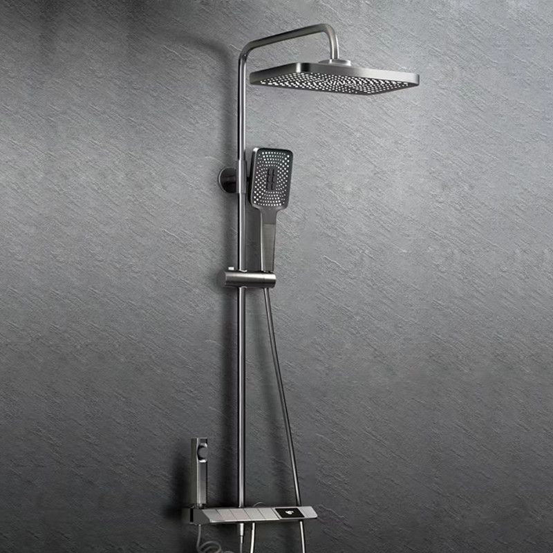 Bathroom Shower System Square Handheld Shower Head Wall Mounted Shower Trim Clearhalo 'Bathroom Remodel & Bathroom Fixtures' 'Home Improvement' 'home_improvement' 'home_improvement_shower_faucets' 'Shower Faucets & Systems' 'shower_faucets' 'Showers & Bathtubs Plumbing' 'Showers & Bathtubs' 1200x1200_2ce0540f-df8b-4e05-9b66-88825850b382