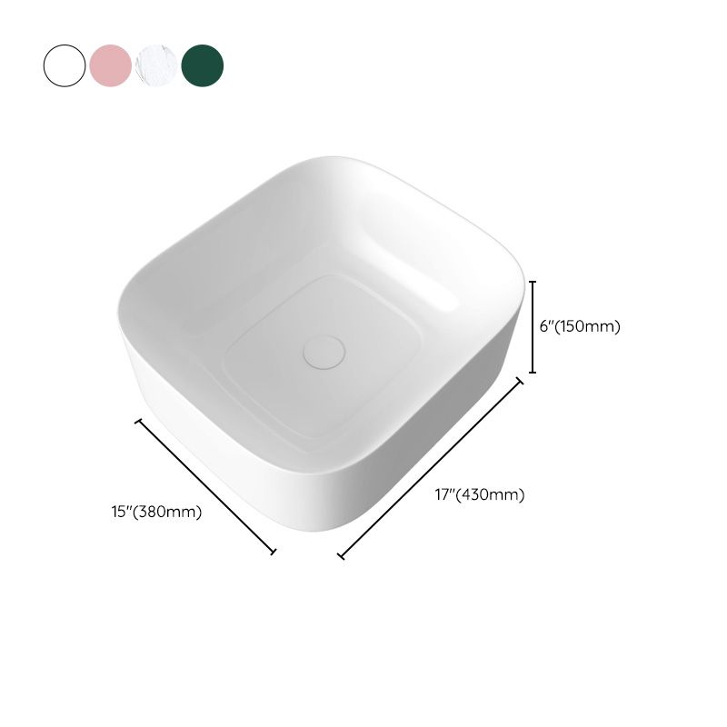 Modern Bathroom Sink Pop-Up Drain Porcelain Solid Color Sink (Faucet Not Included) Clearhalo 'Bathroom Remodel & Bathroom Fixtures' 'Bathroom Sinks & Faucet Components' 'Bathroom Sinks' 'bathroom_sink' 'Home Improvement' 'home_improvement' 'home_improvement_bathroom_sink' 1200x1200_2ce34daf-802e-4793-8e3c-df705589fc12