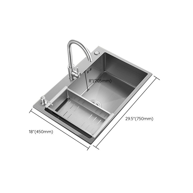Stainless Steel Kitchen Sink Modern Kitchen Sink with Drain Assembly Clearhalo 'Home Improvement' 'home_improvement' 'home_improvement_kitchen_sinks' 'Kitchen Remodel & Kitchen Fixtures' 'Kitchen Sinks & Faucet Components' 'Kitchen Sinks' 'kitchen_sinks' 1200x1200_2cef792f-d267-4104-943c-8cf7eb105d31