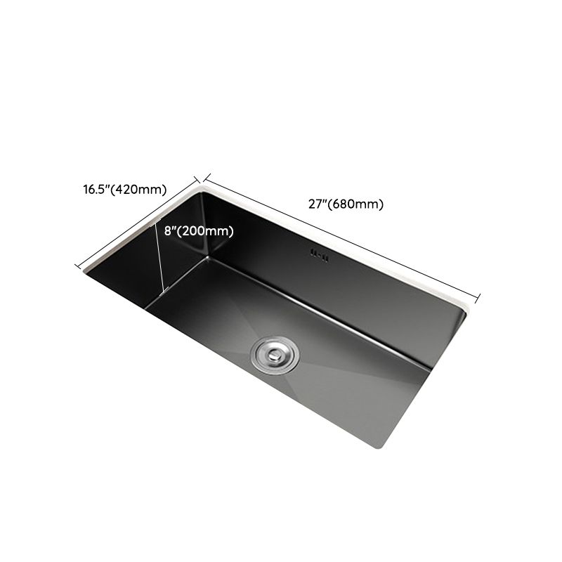 Rectangular Kitchen Sink Black Stainless Steel Single Bowl Top Mount Kitchen Sink Clearhalo 'Home Improvement' 'home_improvement' 'home_improvement_kitchen_sinks' 'Kitchen Remodel & Kitchen Fixtures' 'Kitchen Sinks & Faucet Components' 'Kitchen Sinks' 'kitchen_sinks' 1200x1200_2cefc801-0c4a-4542-a0d0-d6eaa14deca5