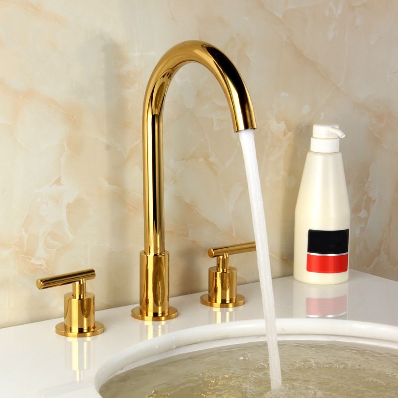 High-Arc Vanity Sink Faucet Light Luxury Vessel Faucet 3-hole Faucet Clearhalo 'Bathroom Remodel & Bathroom Fixtures' 'Bathroom Sink Faucets' 'Bathroom Sinks & Faucet Components' 'bathroom_sink_faucets' 'Home Improvement' 'home_improvement' 'home_improvement_bathroom_sink_faucets' 1200x1200_2cf940fd-1eec-4162-bbe9-241dd6712f3d