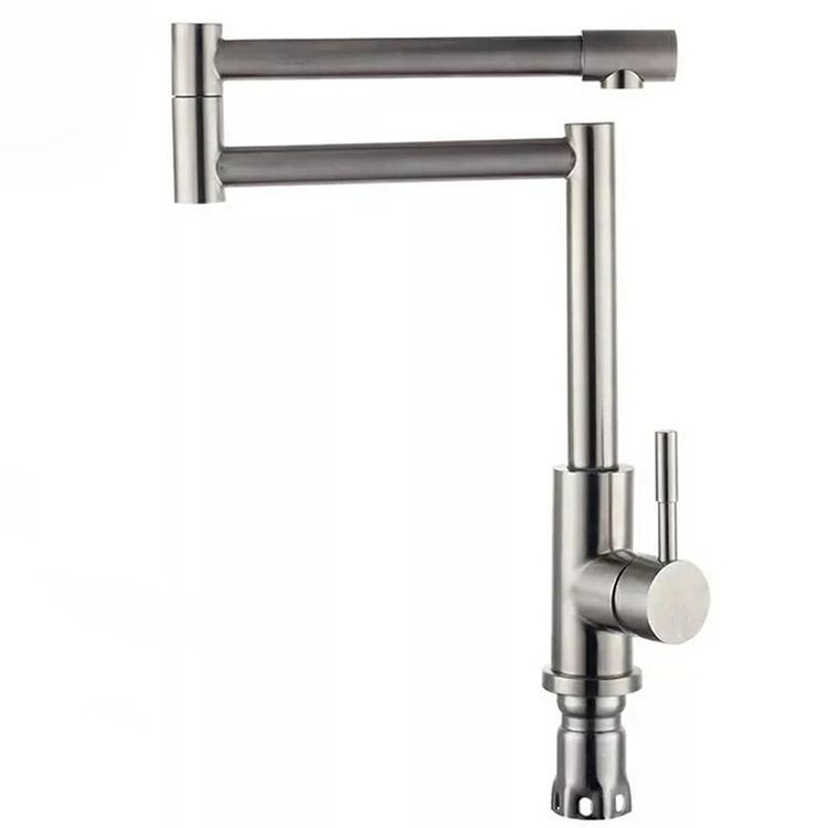 Modern Kitchen Faucet Single Lever Handle Swivel Stainless Steel Pot Filler Clearhalo 'Home Improvement' 'home_improvement' 'home_improvement_kitchen_faucets' 'Kitchen Faucets' 'Kitchen Remodel & Kitchen Fixtures' 'Kitchen Sinks & Faucet Components' 'kitchen_faucets' 1200x1200_2d06e50d-702d-4c3a-a3fa-265ce6dae88f