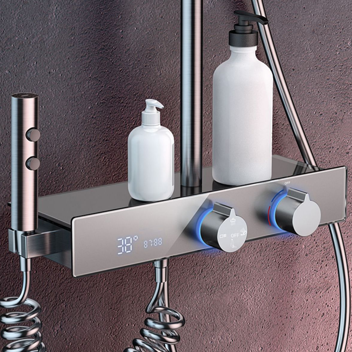 Shower System Rain Shower Head Massage/Jet Handheld Shower Trim Clearhalo 'Bathroom Remodel & Bathroom Fixtures' 'Home Improvement' 'home_improvement' 'home_improvement_shower_faucets' 'Shower Faucets & Systems' 'shower_faucets' 'Showers & Bathtubs Plumbing' 'Showers & Bathtubs' 1200x1200_2d18e845-fcf5-4851-bc32-d1a84bdbcc46