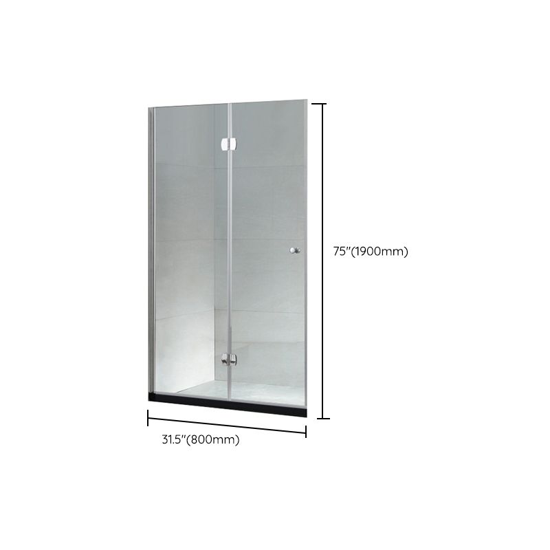 Semi Frameless Tempered Glass Shower Screen Folding Shower Door Clearhalo 'Bathroom Remodel & Bathroom Fixtures' 'Home Improvement' 'home_improvement' 'home_improvement_shower_tub_doors' 'Shower and Tub Doors' 'shower_tub_doors' 'Showers & Bathtubs' 1200x1200_2d1d9c84-914e-4138-bcbe-a25588b6833d