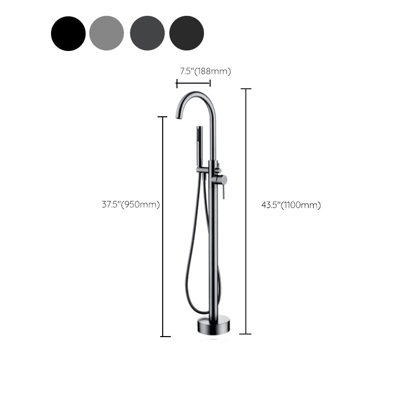 Brass Freestanding Tub Filler Floor Mounted Tub Filler with Lever Handles Clearhalo 'Bathroom Remodel & Bathroom Fixtures' 'Bathtub Faucets' 'bathtub_faucets' 'Home Improvement' 'home_improvement' 'home_improvement_bathtub_faucets' 1200x1200_2d22a14c-80ab-454d-8ebd-3f5f69dbd63e