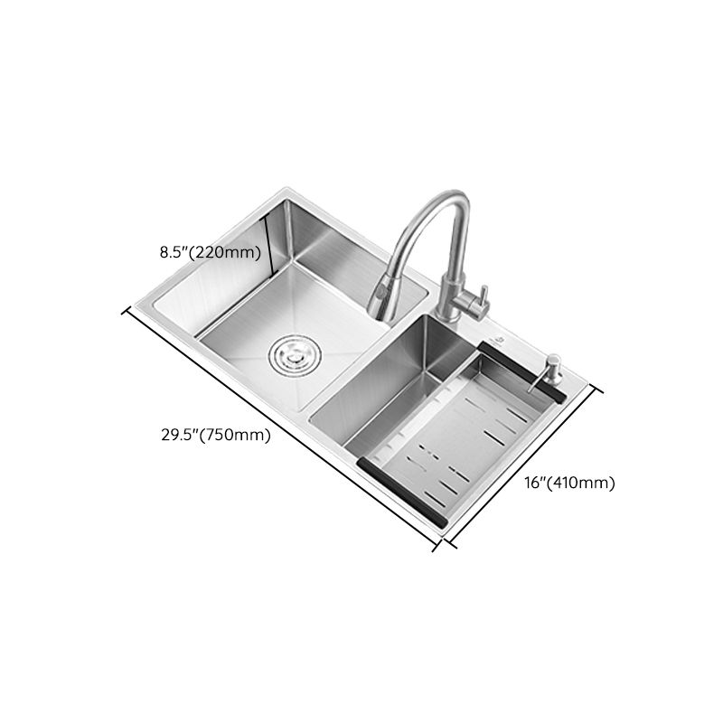 Modern Style Kitchen Sink Overflow Hole Design Scratch Resistant Kitchen Sink Clearhalo 'Home Improvement' 'home_improvement' 'home_improvement_kitchen_sinks' 'Kitchen Remodel & Kitchen Fixtures' 'Kitchen Sinks & Faucet Components' 'Kitchen Sinks' 'kitchen_sinks' 1200x1200_2d44e065-d526-475a-b1cc-716393398e46