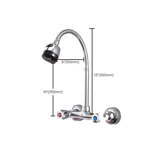 Modern Kitchen Tub Faucet Knob Two Handle Wall Mounted Faucet Clearhalo 'Home Improvement' 'home_improvement' 'home_improvement_kitchen_faucets' 'Kitchen Faucets' 'Kitchen Remodel & Kitchen Fixtures' 'Kitchen Sinks & Faucet Components' 'kitchen_faucets' 1200x1200_2d464d49-5fb7-424c-ae11-cb88861bd574