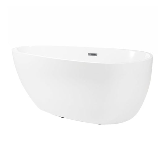 Modern Acrylic Oval Bath Tub for Home White Soaking Tub with Internal Drain Clearhalo 'Bathroom Remodel & Bathroom Fixtures' 'Bathtubs' 'Home Improvement' 'home_improvement' 'home_improvement_bathtubs' 'Showers & Bathtubs' 1200x1200_2d48fae9-186a-49ee-b760-bd19bec574b0