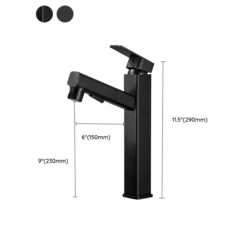 Bathroom Vessel Faucet High-Arc Swivel Spout Single Handle Faucet with Pull Out Sprayer Clearhalo 'Bathroom Remodel & Bathroom Fixtures' 'Bathroom Sink Faucets' 'Bathroom Sinks & Faucet Components' 'bathroom_sink_faucets' 'Home Improvement' 'home_improvement' 'home_improvement_bathroom_sink_faucets' 1200x1200_2d57eb28-5d88-4630-b07f-e988fd1eef3c