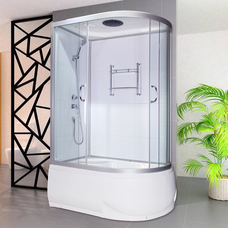 Contemporary Shower Kit Clear Tempered Framed Round Shower Stall Clearhalo 'Bathroom Remodel & Bathroom Fixtures' 'Home Improvement' 'home_improvement' 'home_improvement_shower_stalls_enclosures' 'Shower Stalls & Enclosures' 'shower_stalls_enclosures' 'Showers & Bathtubs' 1200x1200_2d6d20dd-0dc8-469f-afd2-75b01c6a25c7
