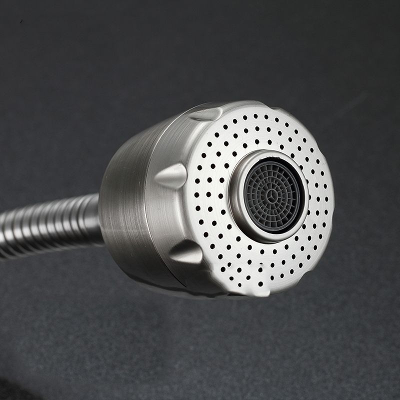 Contemporary 1 Hole Kitchen Faucet Single Handle with Supply Line Clearhalo 'Home Improvement' 'home_improvement' 'home_improvement_kitchen_faucets' 'Kitchen Faucets' 'Kitchen Remodel & Kitchen Fixtures' 'Kitchen Sinks & Faucet Components' 'kitchen_faucets' 1200x1200_2d7688b2-68ec-4963-a348-5860a1dd16f2