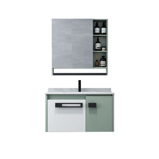 Glam Wood Sink Vanity Wood Wall Mount Bathroom Vanity with Mirror Clearhalo 'Bathroom Remodel & Bathroom Fixtures' 'Bathroom Vanities' 'bathroom_vanities' 'Home Improvement' 'home_improvement' 'home_improvement_bathroom_vanities' 1200x1200_2d77dd49-a1e8-45b1-8f12-5ef802504f75