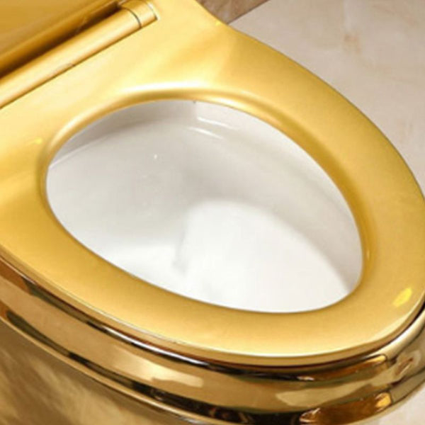 Toilettes à chasse d'eau contemporaines d'une seule pièce, toilettes à urine dorée fixées au sol pour toilettes