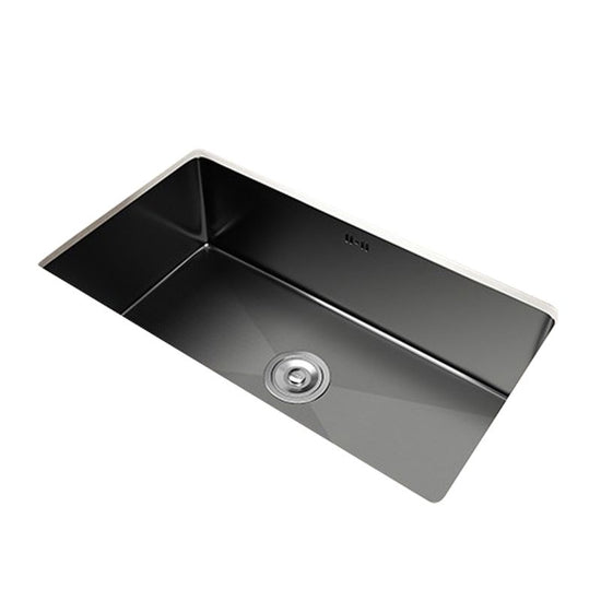 Rectangular Kitchen Sink Black Stainless Steel Single Bowl Top Mount ...