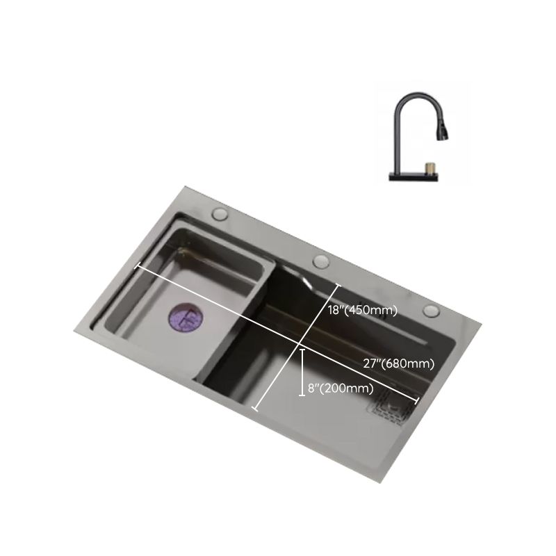 Modern Workstation Sink Stainless Steel with Drain Strainer Kit Workstation Ledge Clearhalo 'Home Improvement' 'home_improvement' 'home_improvement_kitchen_sinks' 'Kitchen Remodel & Kitchen Fixtures' 'Kitchen Sinks & Faucet Components' 'Kitchen Sinks' 'kitchen_sinks' 1200x1200_2d8b439c-eb30-4cdc-9055-ac4b4b1dbadc
