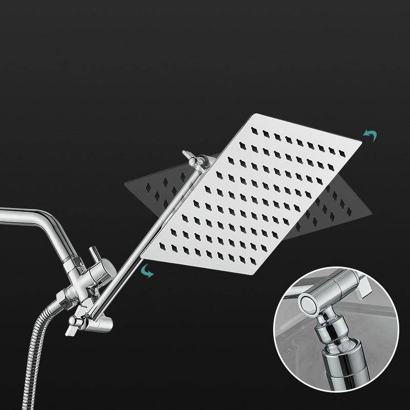 Wall Mounted Adjustable Shower Head Modern Square Metal Shower Clearhalo 'Bathroom Remodel & Bathroom Fixtures' 'Home Improvement' 'home_improvement' 'home_improvement_shower_heads' 'Shower Heads' 'shower_heads' 'Showers & Bathtubs Plumbing' 'Showers & Bathtubs' 1200x1200_2d91eed8-7d23-4f84-b035-2dc420936d50