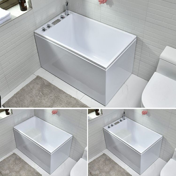Modern Stand Alone White Bath Acrylic Rectangular Soaking Bathtub Clearhalo 'Bathroom Remodel & Bathroom Fixtures' 'Bathtubs' 'Home Improvement' 'home_improvement' 'home_improvement_bathtubs' 'Showers & Bathtubs' 1200x1200_2d9d3311-9aba-433c-8be3-005ef4995bf1