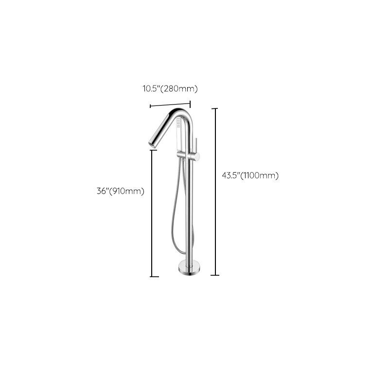 Brass Freestanding Tub Filler with Hose Floor Mounted Bathroom Faucet Clearhalo 'Bathroom Remodel & Bathroom Fixtures' 'Bathtub Faucets' 'bathtub_faucets' 'Home Improvement' 'home_improvement' 'home_improvement_bathtub_faucets' 1200x1200_2da51b23-a75c-457f-9a55-d0826e40ffa5
