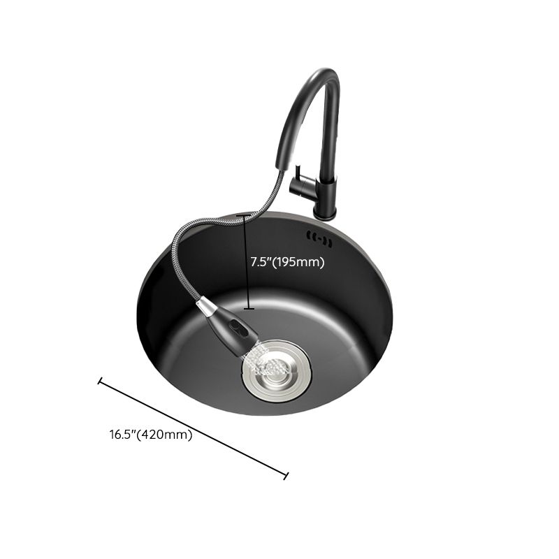 Single Bowl Stainless Steel Sink in black with Strainer Undermount Kitchen Sink Clearhalo 'Home Improvement' 'home_improvement' 'home_improvement_kitchen_sinks' 'Kitchen Remodel & Kitchen Fixtures' 'Kitchen Sinks & Faucet Components' 'Kitchen Sinks' 'kitchen_sinks' 1200x1200_2da7da56-fbd0-4aca-8b0e-03320f660f56