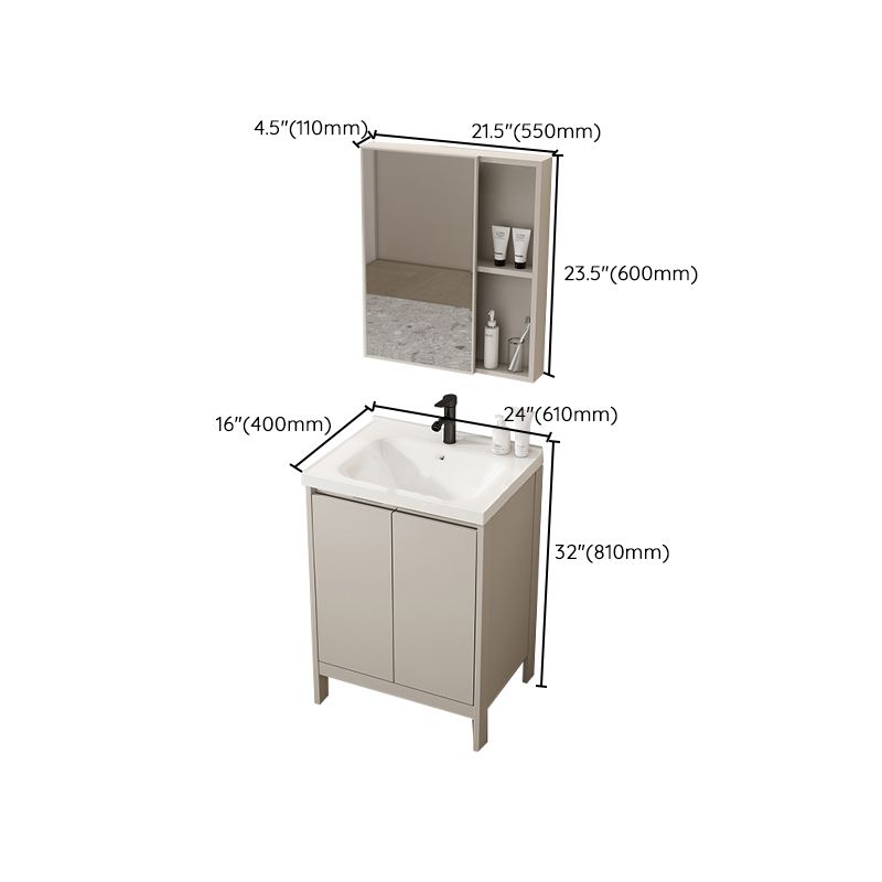 Rectangular Freestanding Bathroom Vanity Modern Gray Single-Sink Vanity Set Clearhalo 'Bathroom Remodel & Bathroom Fixtures' 'Bathroom Vanities' 'bathroom_vanities' 'Home Improvement' 'home_improvement' 'home_improvement_bathroom_vanities' 1200x1200_2dbb0364-c37b-4ffe-a71c-103f9e42d774