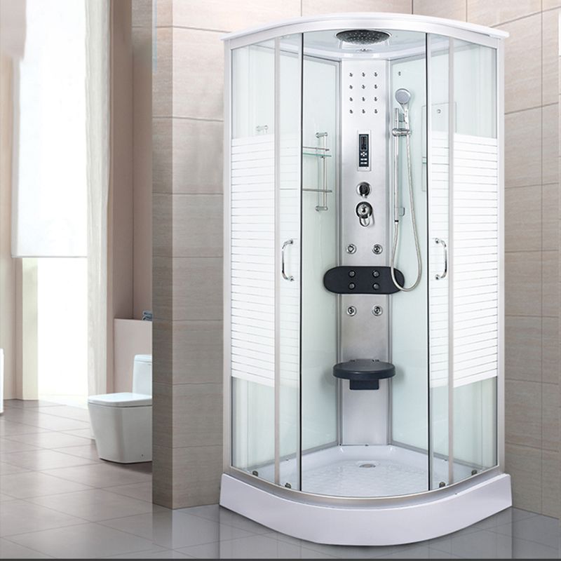Round Shower Stall Tempered Glass Shower Stall with Rain Shower Clearhalo 'Bathroom Remodel & Bathroom Fixtures' 'Home Improvement' 'home_improvement' 'home_improvement_shower_stalls_enclosures' 'Shower Stalls & Enclosures' 'shower_stalls_enclosures' 'Showers & Bathtubs' 1200x1200_2dc82841-a305-4d3e-b8e3-36119e3a6233