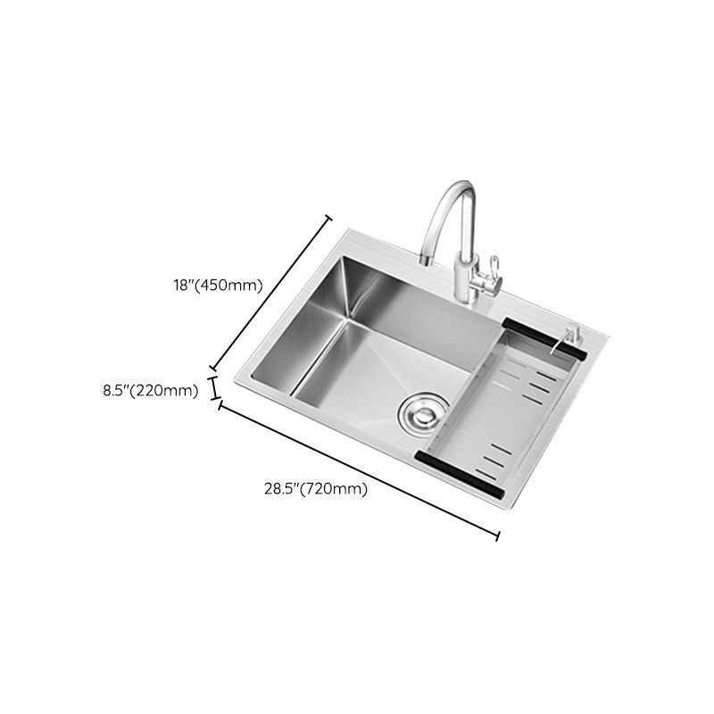 Modern Single Bowl Kitchen Sink Stainless Steel Kitchen Sink with Rectangle Shape Clearhalo 'Home Improvement' 'home_improvement' 'home_improvement_kitchen_sinks' 'Kitchen Remodel & Kitchen Fixtures' 'Kitchen Sinks & Faucet Components' 'Kitchen Sinks' 'kitchen_sinks' 1200x1200_2ddb272f-bd39-460b-8296-6e150ee88b9d