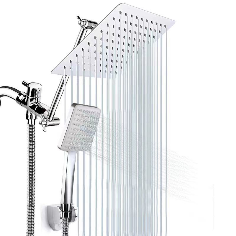 Classic Dual Shower Head Water Efficient Suqare Metal Dual Shower Head Clearhalo 'Bathroom Remodel & Bathroom Fixtures' 'Home Improvement' 'home_improvement' 'home_improvement_shower_heads' 'Shower Heads' 'shower_heads' 'Showers & Bathtubs Plumbing' 'Showers & Bathtubs' 1200x1200_2df7b6aa-360f-4712-95fb-75239b6d4b8d