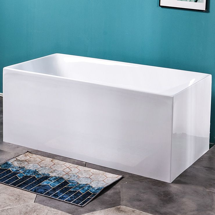 Antique Finish Bathtub Modern Rectangular Back to Wall Soaking Bath Tub Clearhalo 'Bathroom Remodel & Bathroom Fixtures' 'Bathtubs' 'Home Improvement' 'home_improvement' 'home_improvement_bathtubs' 'Showers & Bathtubs' 1200x1200_2dfd4dd8-9ec6-4708-9637-b64bac829d47