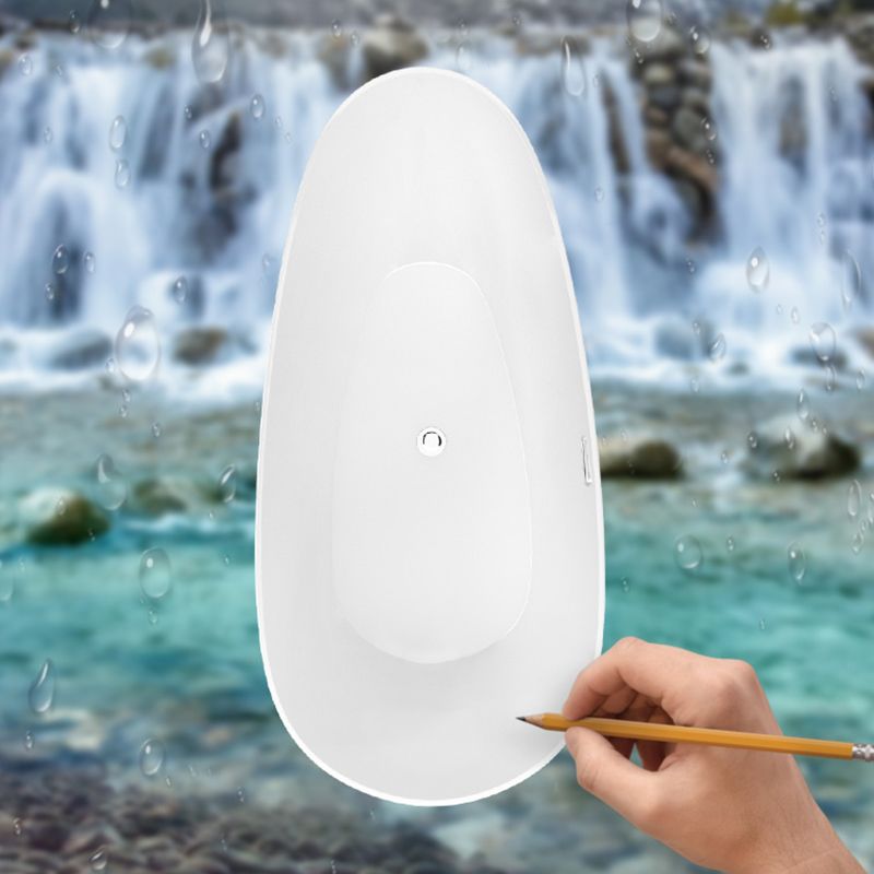 Contemporary Soaking Freestanding Bathtub Acrylic-Fiberglass Oval Bathtub Clearhalo 'Bathroom Remodel & Bathroom Fixtures' 'Bathtubs' 'Home Improvement' 'home_improvement' 'home_improvement_bathtubs' 'Showers & Bathtubs' 1200x1200_2e026be5-8647-49b8-9efc-cec7323b8717