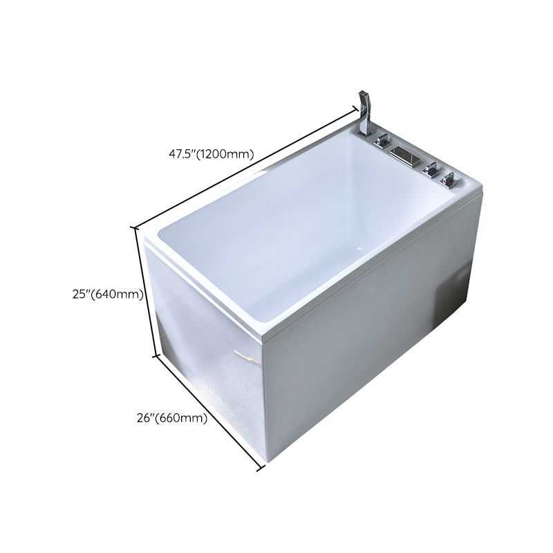 Modern Rectangular Center Bathtub Acrylic Freestanding White Bath Clearhalo 'Bathroom Remodel & Bathroom Fixtures' 'Bathtubs' 'Home Improvement' 'home_improvement' 'home_improvement_bathtubs' 'Showers & Bathtubs' 1200x1200_2e160927-886a-4add-99f3-4fc0c85864e4