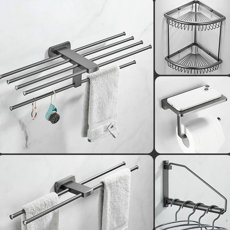 Modern Silver Bathroom Accessory As Individual Or As a Set with Towel Bar Clearhalo 'Bathroom Hardware Sets' 'Bathroom Hardware' 'Bathroom Remodel & Bathroom Fixtures' 'bathroom_hardware_sets' 'Home Improvement' 'home_improvement' 'home_improvement_bathroom_hardware_sets' 1200x1200_2e19270b-7fac-47d7-8213-39563f00a25d